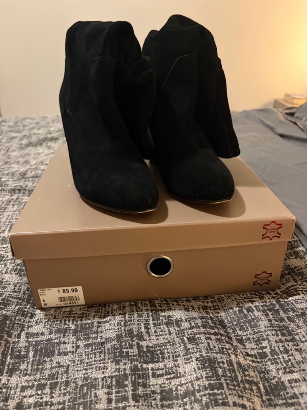 Franco Fortini Leigh Black Suede Women's Boots
